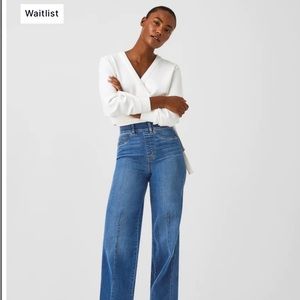 New Spanx Seam Front Wide Leg Jeans XS Petite